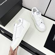 Chanel White Leather Low Top Sneakers - 4