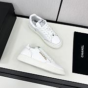 Chanel White Leather Low Top Sneakers - 2