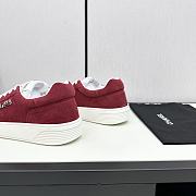Chanel Red Leather Low Top Sneakers - 4