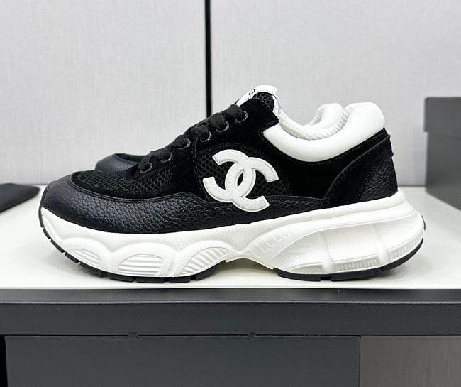 Chanel CC Logo Sneaker Black White CC 2412 - 1