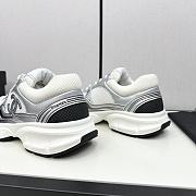 Chanel Fabric & Laminated White & Silver Sneakers  - 3