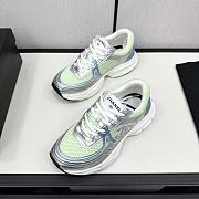 Chanel Fabric & Laminated Green & Silver Sneakers  - 4