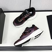 Chanel Fabric & Laminated Purple & Silver Sneakers  - 5