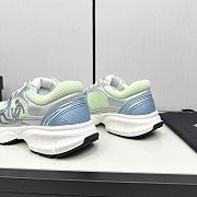 Chanel Fabric & Laminated Green & Silver Sneakers  - 2