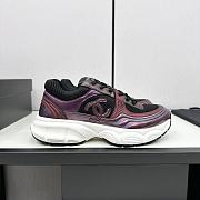 Chanel Fabric & Laminated Purple & Silver Sneakers  - 2