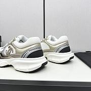 Chanel Fabric & Laminated White & Gold Sneakers  - 3
