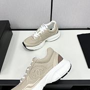 Chanel White Beige Low Top Sneakers - 5