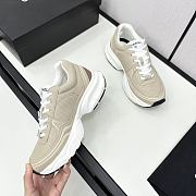 Chanel White Beige Low Top Sneakers - 3