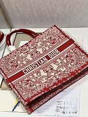 Dior Book Tote Bag Red Size 42x35x18CM - 4