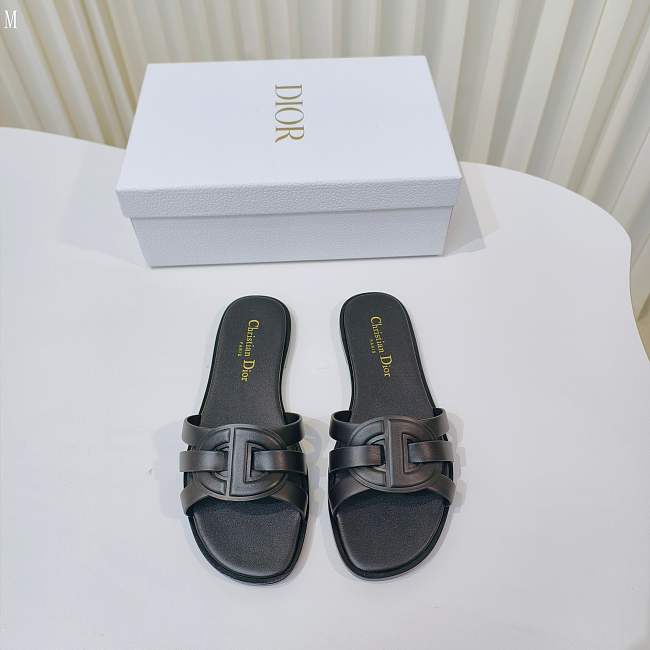 Dior Dway Slide White Leather D5647-01 - 1