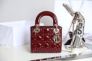 Dior Lady Burgundy Bag Size 17x15x7CM - 1