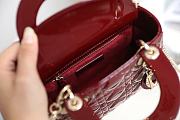 Dior Lady Burgundy Bag Size 17x15x7CM - 3