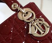 Dior Lady Burgundy Bag Size 17x15x7CM - 2