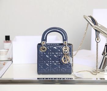 Dior Lady Blue Bag Size 17x15x7CM