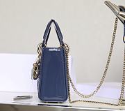 Dior Lady Blue Bag Size 17x15x7CM - 5