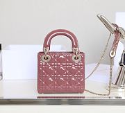 Dior Lady Pinky Bag Size 17x15x7CM - 3