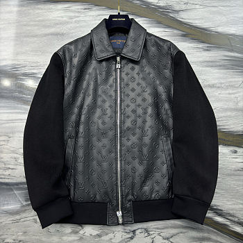 Louis Vuitton Leather Jacket Top Version LV10