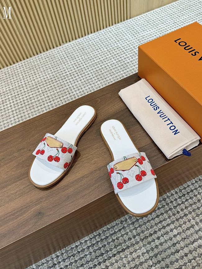 LV x TM Lily Flat Mule White Cherry 3723012 - 1