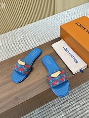 LV x TM Lily Flat Mule Blue Cherry 3723012 - 3