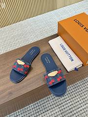 LV x TM Lily Flat Mule Denim Cherry 3723012 - 3