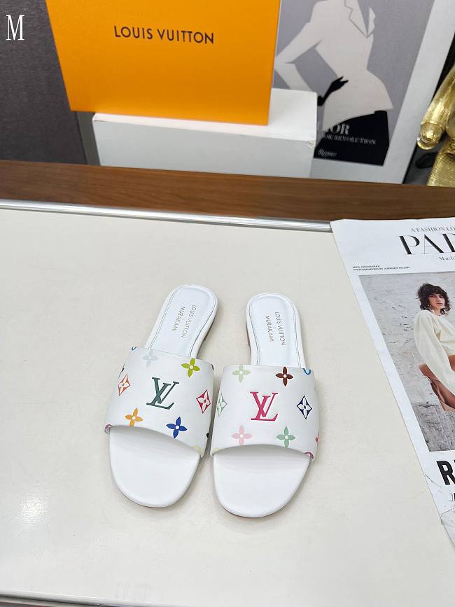 LV x TM Monogram Flat Slide White 287003 - 1