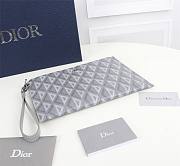 Dior A5 Pouch Diamond Bag Canvas Gray Size 27x18cm - 4