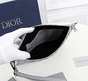 Dior A5 Pouch Diamond Bag Canvas Gray Size 27x18cm - 2