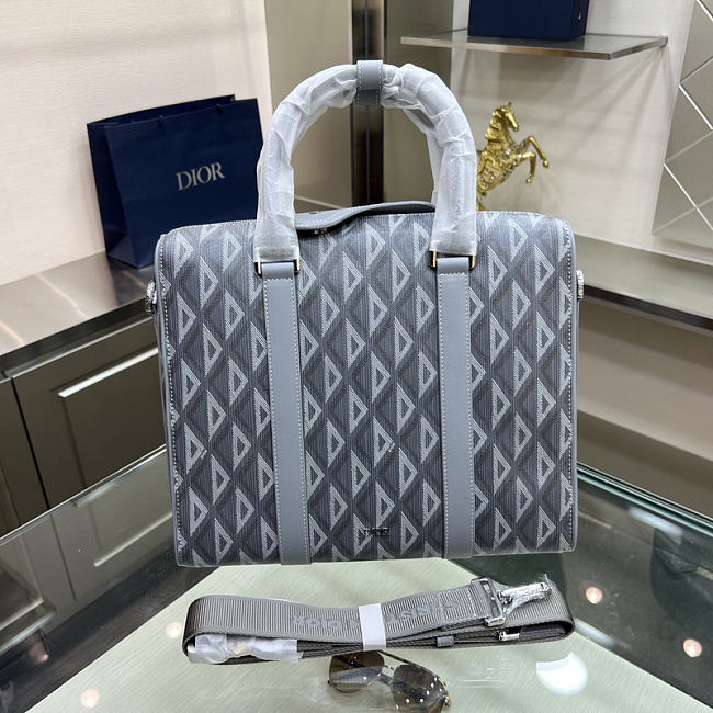 Dior Briefcase CD Bag Canvas Gray Size 35x27x6cm - 1