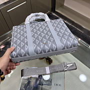 Dior Briefcase CD Bag Canvas Gray Size 35x27x6cm - 3
