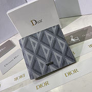 Dior Vertical Bifold Wallet Canvas Gray - 1