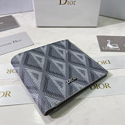 Dior Vertical Bifold Wallet Canvas Gray - 6