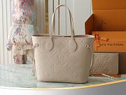 LV Leather Neverfull MM Beige Bag Size 32x15x29CM - 2