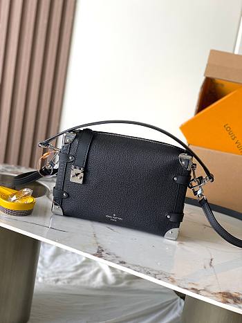 LV Side Trunk MM Bag Black Silver Size 23x16x8CM