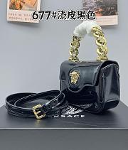 Versace Medusa Leather Black Bag Size 12x16x8cm - 5