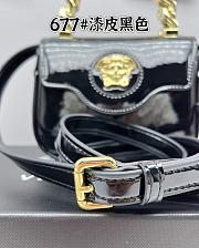 Versace Medusa Leather Black Bag Size 12x16x8cm - 3