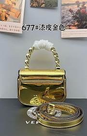 Versace Medusa Leather Yellow Bag Size 12x16x8cm - 6