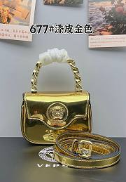 Versace Medusa Leather Yellow Bag Size 12x16x8cm - 1