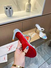 Christian Louboutin Crystals Embellished Silver 10CM - 3