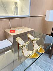 Christian Louboutin Crystals Embellished Gold 10CM - 3