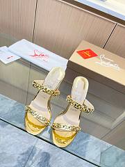 Christian Louboutin Crystals Embellished Gold 10CM - 2