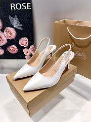 Christian Louboutin Kate Sling Patent Pumps White 8cm - 6