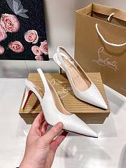 Christian Louboutin Kate Sling Patent Pumps White 8cm - 4