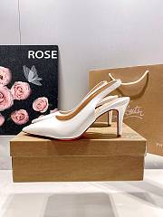 Christian Louboutin Kate Sling Patent Pumps White 8cm - 2