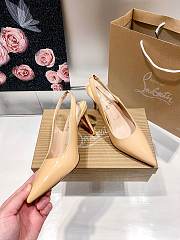 Christian Louboutin Kate Sling Patent Pumps Beige 8cm - 5