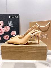 Christian Louboutin Kate Sling Patent Pumps Beige 8cm - 3