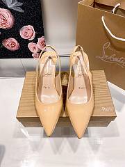 Christian Louboutin Kate Sling Patent Pumps Beige 8cm - 2