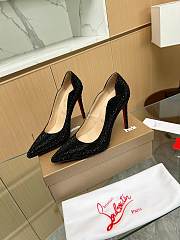 Christian Louboutin Rhinestone Black 10CM - 1