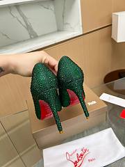 Christian Louboutin Rhinestone Green 10CM - 4