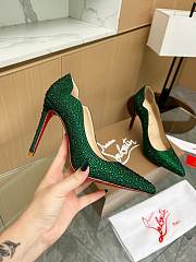 Christian Louboutin Rhinestone Green 10CM - 3