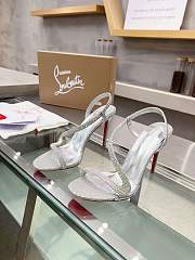 Christian Louboutin Rosalie Sandals Silver Stone 10CM - 1